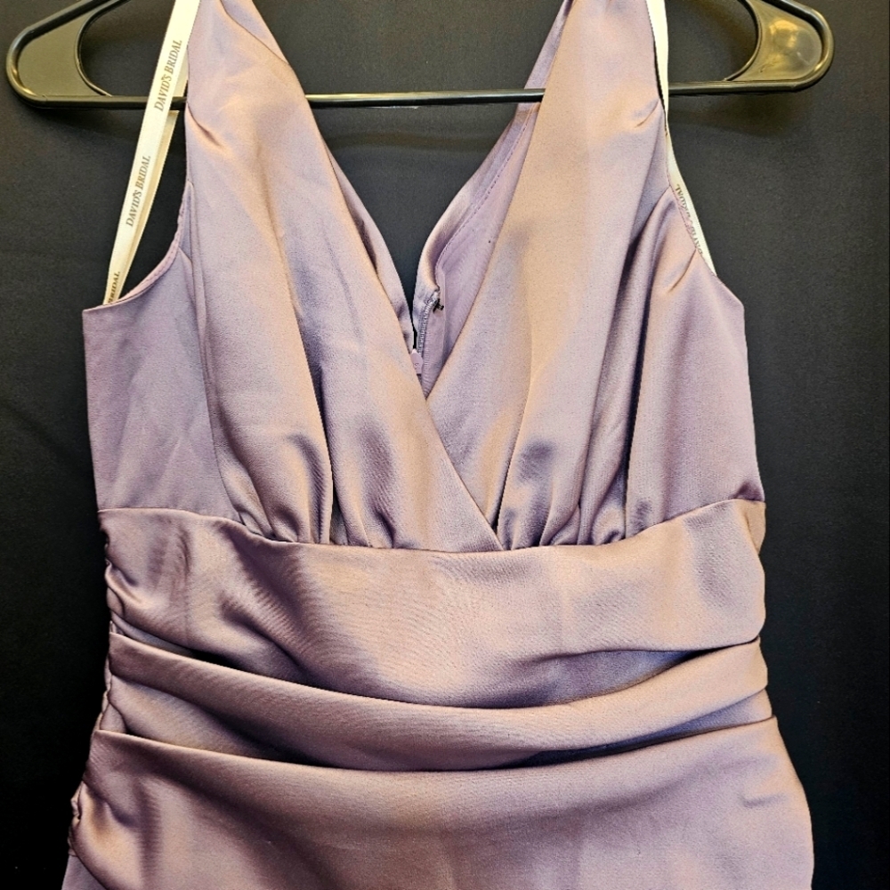David's bridal, bridesmaid, wedding, summer, luxury, purple, fitted